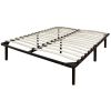 Queen size Metal Platform Bed Frame with Wood Slats - Holds up to 600 lbs