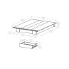 Queen size White Modern Platform Bed Frame with Bottom Storage Drawer