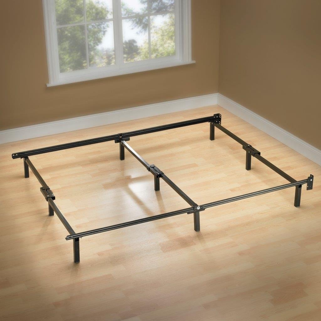 Twin Metal Bed Frame with 6 Support Legs and Headboard Brackets
