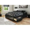 Full size Modern Platform Bed with 3 Storage Drawers in Black