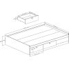 Full size Modern Platform Bed Frame with 4 Storage Drawers in Black