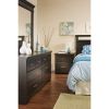 Triple Dresser in Ebony Wood Finish with 6 Drawers and Metal Handles