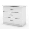 White Modern Bedroom Chest Dresser with 3 Drawers