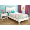 Twin size Simple Platform Bed Frame in White Wood Finish
