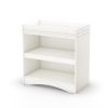 White Wood Baby Furniture Changing Table with Open Storage Space
