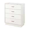 White 4-Drawer Chest with Interchangeable Handles