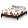 Queen size Modern Platform Bed Frame in Chocolate Finish