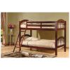 Twin over Twin Bunk Bed with Arch Headboard Footboard in Cherry