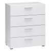 Contemporary Style White 4-Drawer Bedroom Bureau Storage Chest
