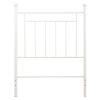 Twin size White Metal Headboard with Simple Lines and Decorative Finals
