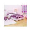 Twin Pink Metal Platform Bed with Headboard and Footboard