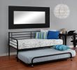 Twin size Roll Out Trundle Bed Frame in Black Metal