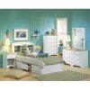 Twin Size Mates Platform Bed in White/Maple with 2 Storage Drawers