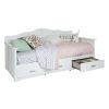 Twin size Kids Bed Daybed in White Wood Finish with 3 Storage Drawers
