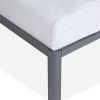 Twin Heavy Duty Platform Bed Frame with Round Corners in Grey Metal