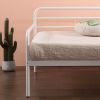 Twin size White Metal Daybed Frame with Steel Support Slats