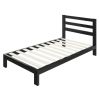 Twin size Modern Metal Platform Bed Frame with Headboard And Wood Support Slats
