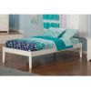 Twin XL Solid Hardwood Platform Bed Frame in White Wood Finish