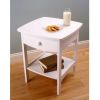 White Wood Contemporary 1-Drawer Bedside Table Nightstand