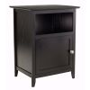 Black Shaker Style End Table Nighstand with Shelf