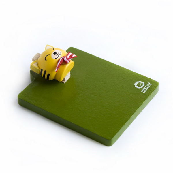[Happy Yellow Cat] - Refrigerator Magnet clip / Magnetic Clipboard