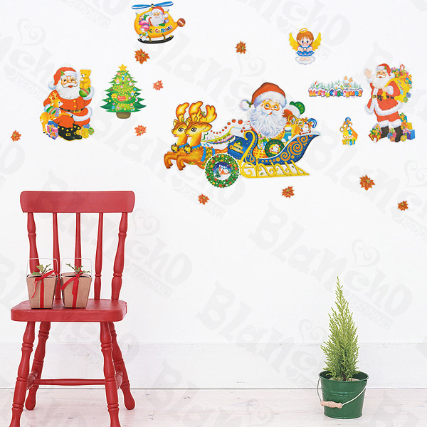 Santa Season - Large Wall Decals Stickers Appliques Home Decor