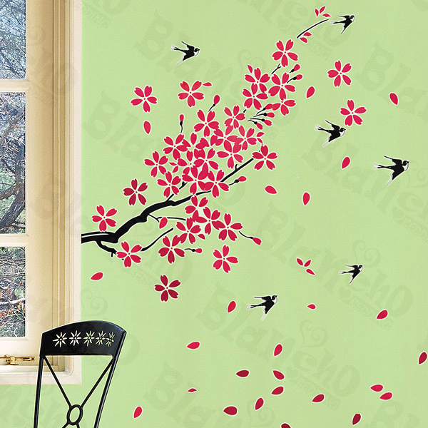 Falling Cherry Bloom - X-Large Wall Decals Stickers Appliques Home Decor