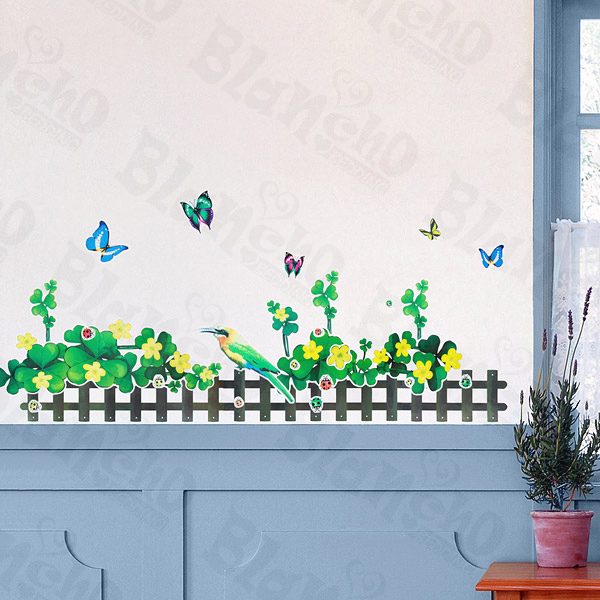 Green Fence 2 - X-Large Wall Decals Stickers Appliques Home Decor