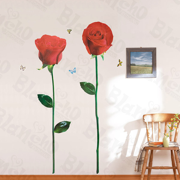 Glorious Rose 3 - X-Large Wall Decals Stickers Appliques Home Decor
