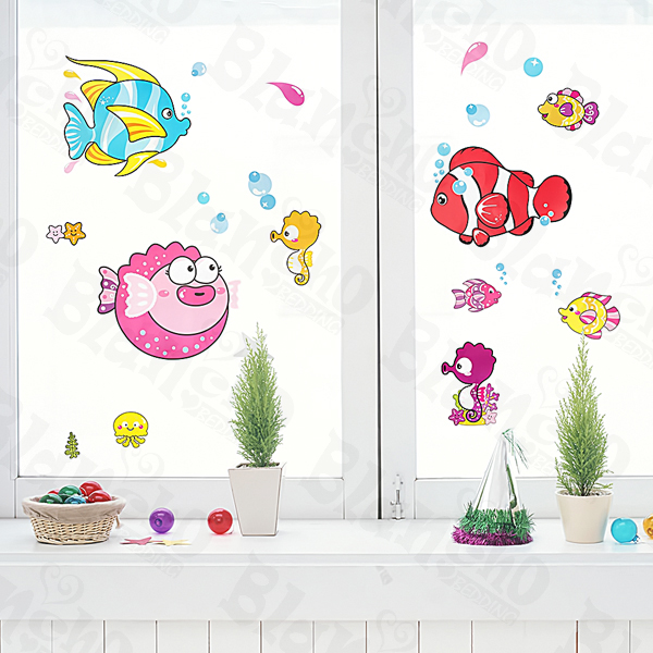 Tropical Fish - Wall Decals Stickers Appliques Home Decor