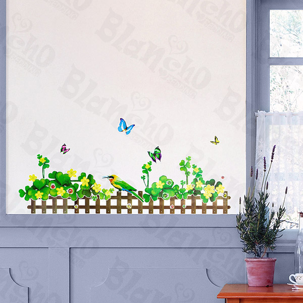 Green Fence 2 - Wall Decals Stickers Appliques Home Decor