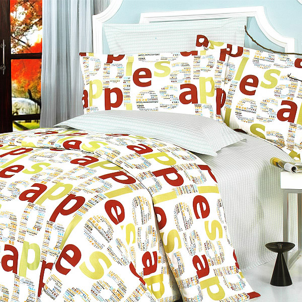 Blancho Bedding - [Apple Letter] 100% Cotton 5PC Comforter Set (Full Size)