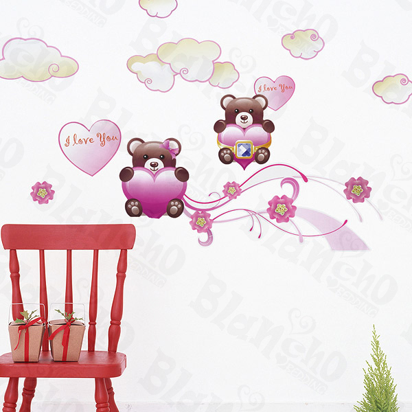 Twin Bear - Wall Decals Stickers Appliques Home Decor