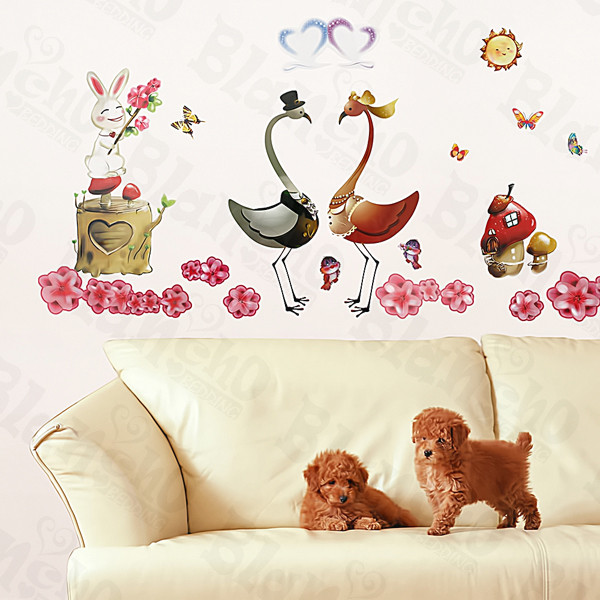 Love Cranes - Large Wall Decals Stickers Appliques Home Decor