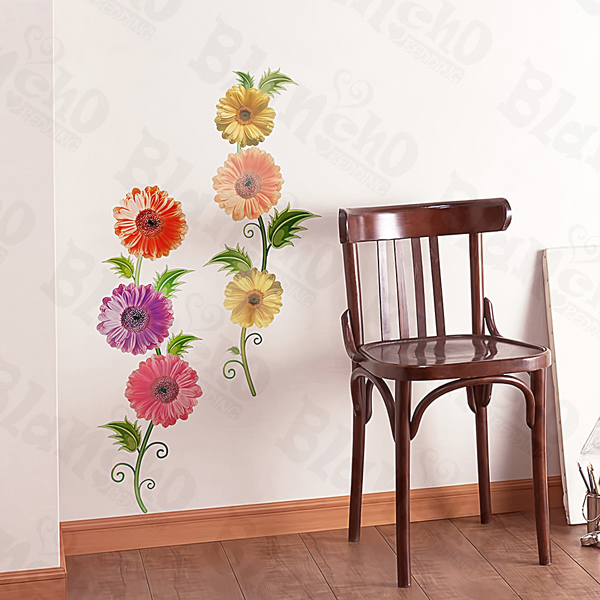 Colorful Flowers - Large Wall Decals Stickers Appliques Home Decor