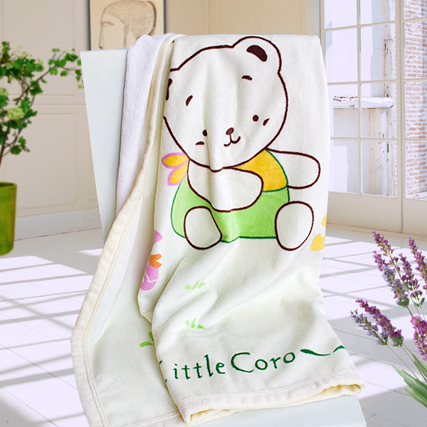 [Little Bear Coro] Polar Fleece Throw Blanket (33.5 by 45.3 inches)
