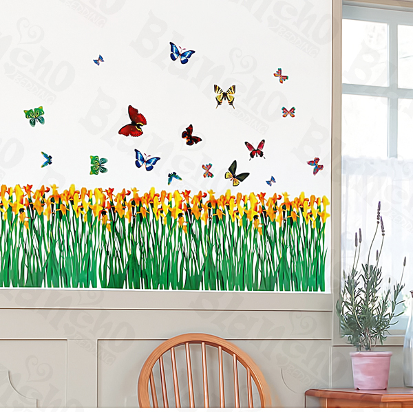 Flying Butterflies-2 - Wall Decals Stickers Appliques Home Decor