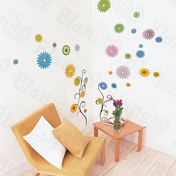 Flower Decor-5 - Wall Decals Stickers Appliques Home Decor